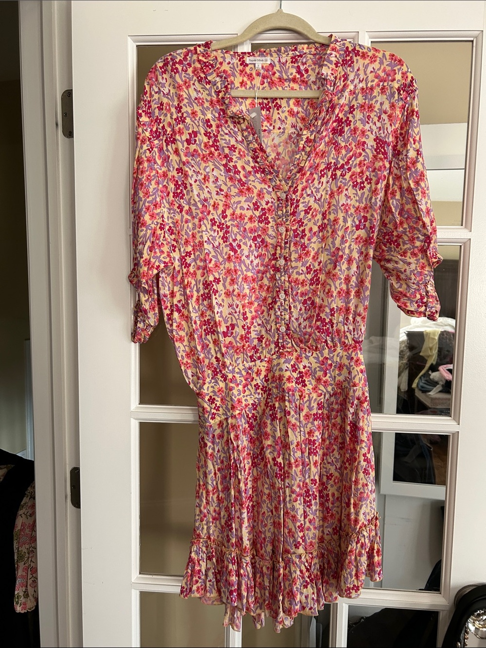 Floral Pink Tiered Women's Dress